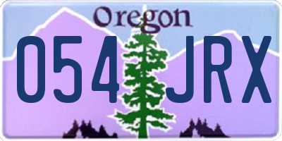 OR license plate 054JRX