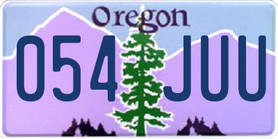 OR license plate 054JUU