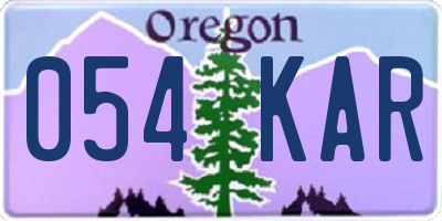 OR license plate 054KAR