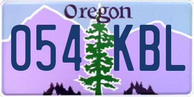 OR license plate 054KBL