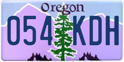 OR license plate 054KDH