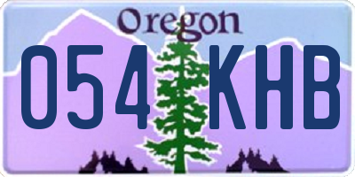 OR license plate 054KHB