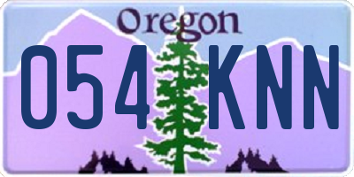 OR license plate 054KNN
