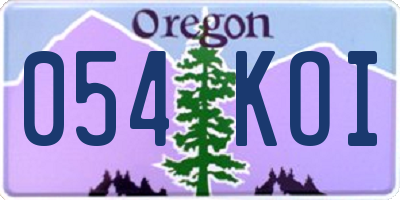 OR license plate 054KOI