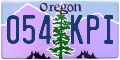 OR license plate 054KPI