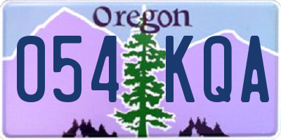 OR license plate 054KQA