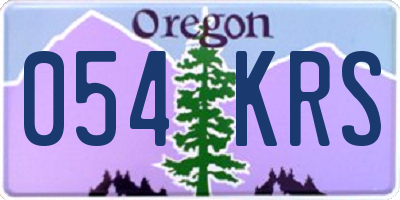 OR license plate 054KRS