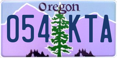 OR license plate 054KTA