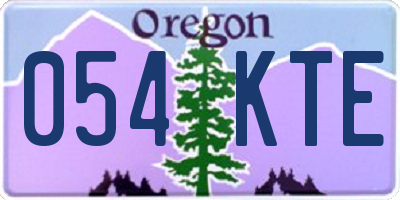 OR license plate 054KTE