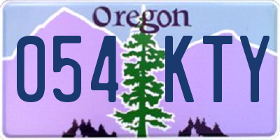 OR license plate 054KTY