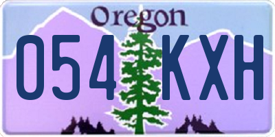 OR license plate 054KXH
