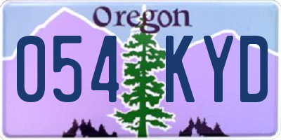OR license plate 054KYD