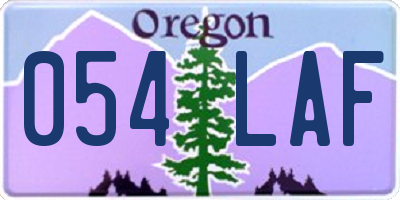 OR license plate 054LAF