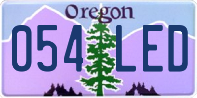 OR license plate 054LED