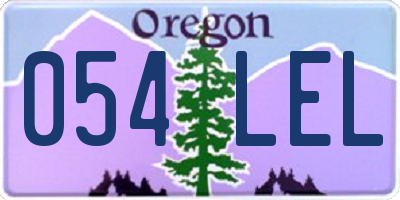 OR license plate 054LEL