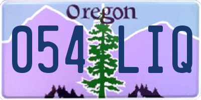OR license plate 054LIQ