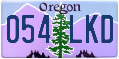 OR license plate 054LKD