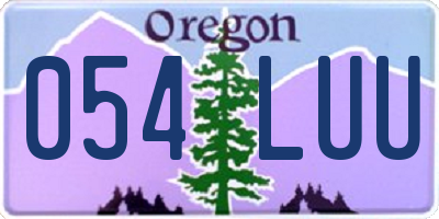 OR license plate 054LUU