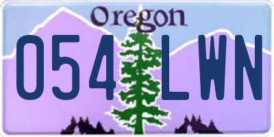 OR license plate 054LWN