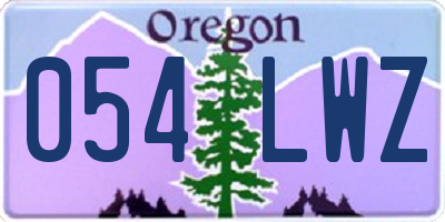 OR license plate 054LWZ
