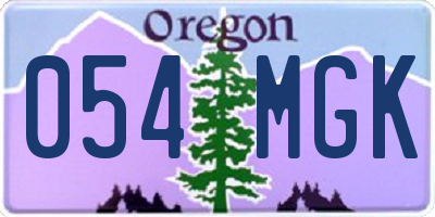 OR license plate 054MGK