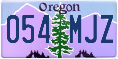 OR license plate 054MJZ