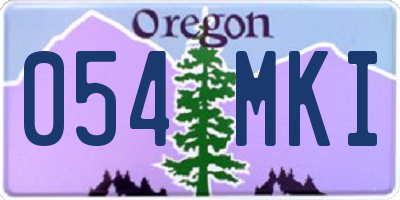OR license plate 054MKI