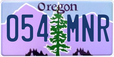 OR license plate 054MNR