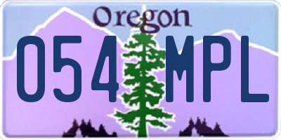 OR license plate 054MPL