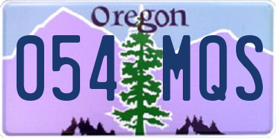 OR license plate 054MQS