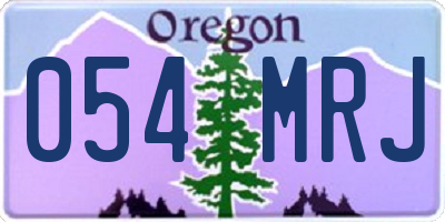 OR license plate 054MRJ