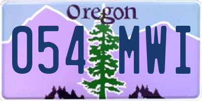 OR license plate 054MWI
