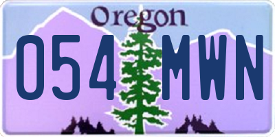 OR license plate 054MWN