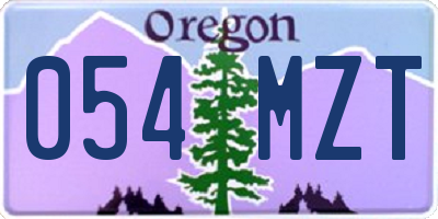 OR license plate 054MZT