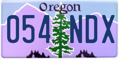 OR license plate 054NDX