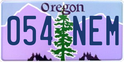 OR license plate 054NEM