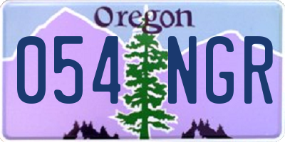 OR license plate 054NGR