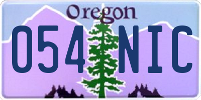 OR license plate 054NIC