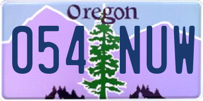 OR license plate 054NUW