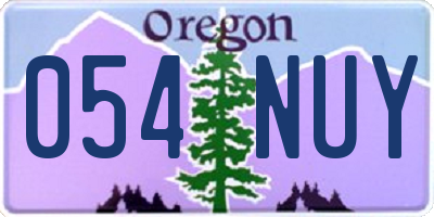 OR license plate 054NUY