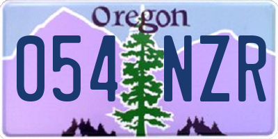OR license plate 054NZR