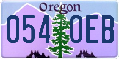 OR license plate 054OEB