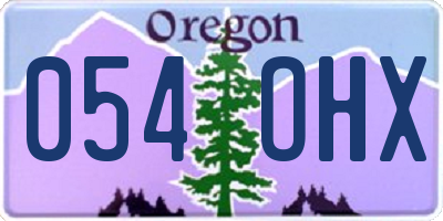 OR license plate 054OHX