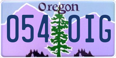 OR license plate 054OIG