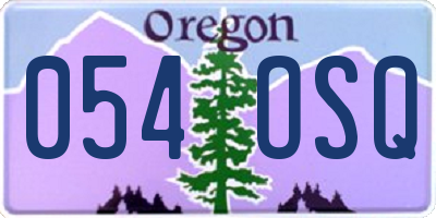 OR license plate 054OSQ