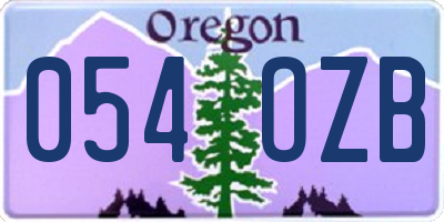 OR license plate 054OZB