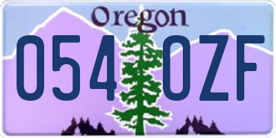OR license plate 054OZF