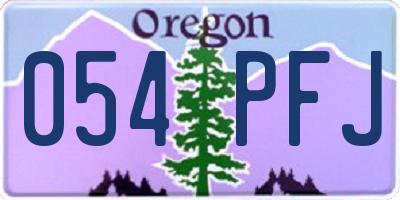 OR license plate 054PFJ