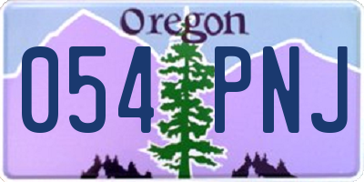 OR license plate 054PNJ