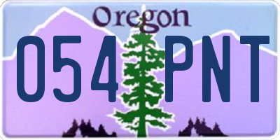 OR license plate 054PNT